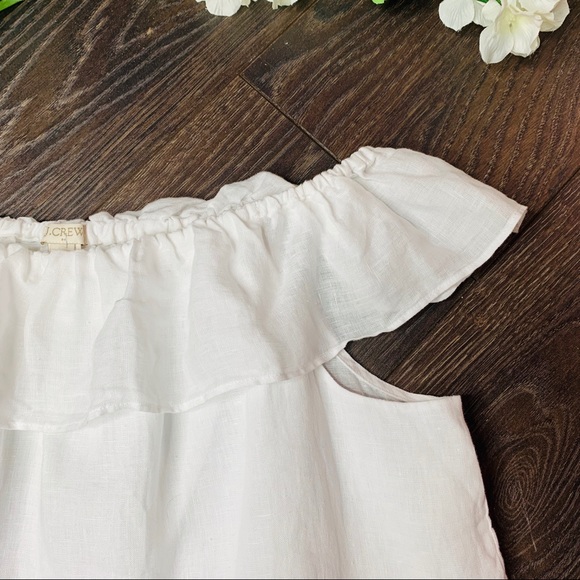 ❌SOLD❌J. Crew Off The Shoulder Linen Top - Picture 3 of 6
